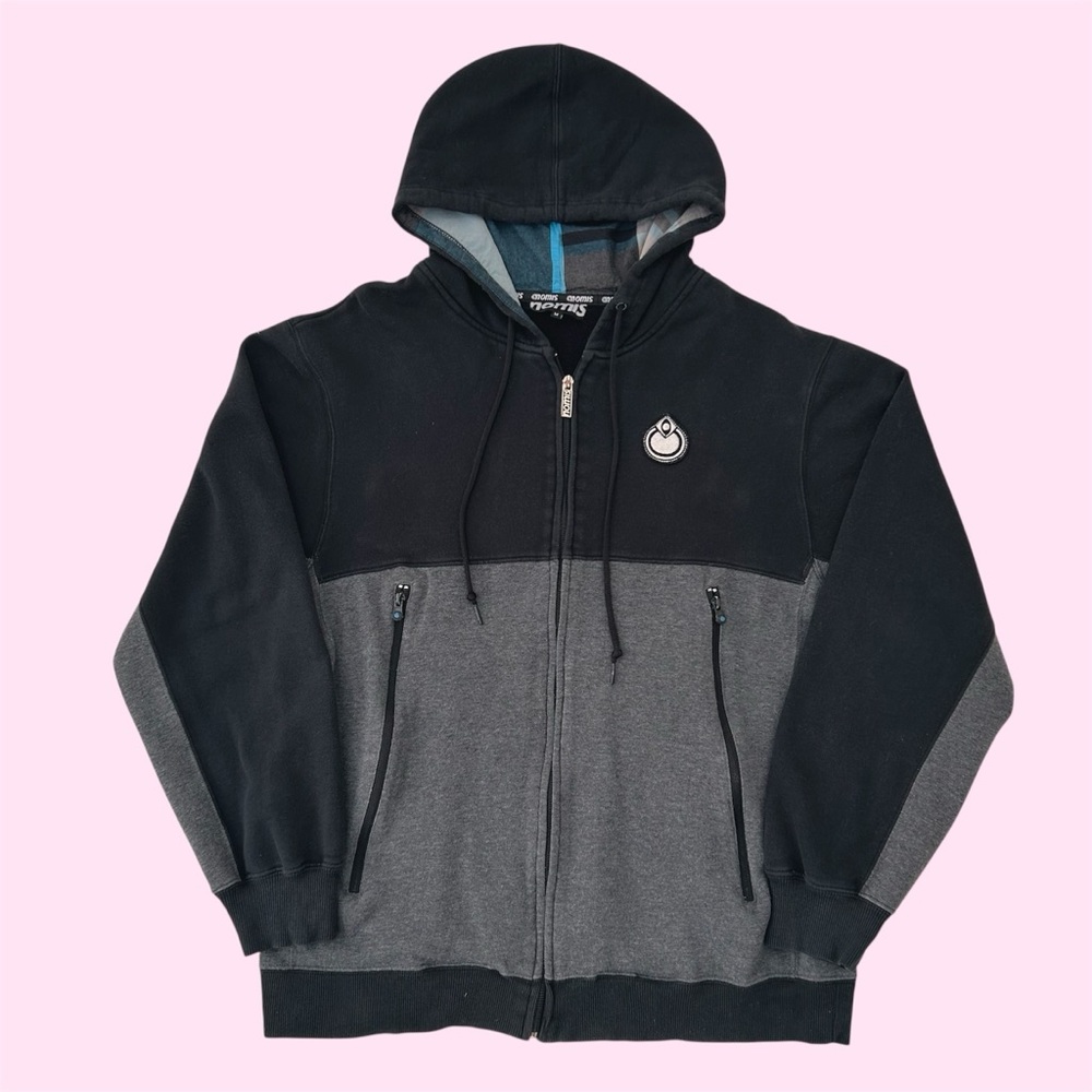 Vintage Y2K Nomis Snowboarding Full Zip Hoodie Jacket Colorblock Spellout Medium